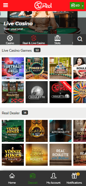 32Red Casino Mobile Preview 2