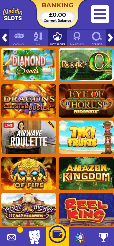 Aladdin Slots Casino Mobile Preview 1