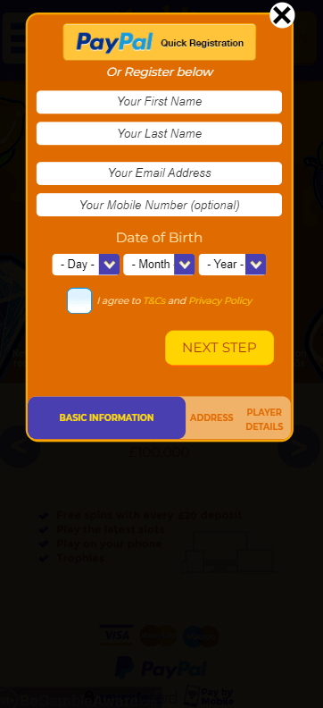 Aladdin Slots Casino Registration Process Image 1