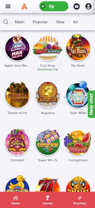 Amber Spins Casino Mobile Preview 2