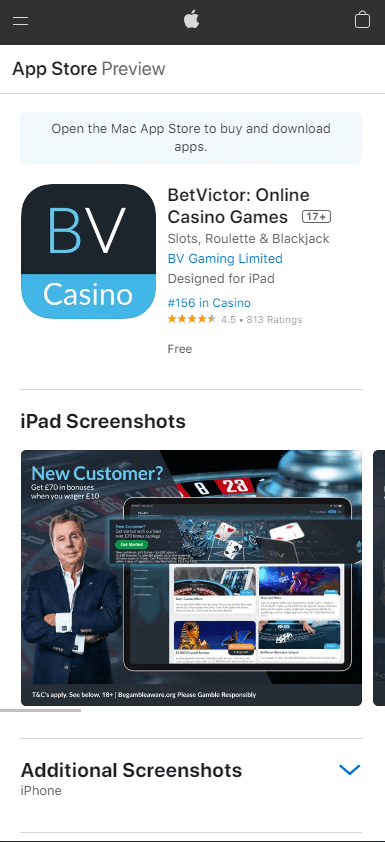 BetVictor Casino App preview 1