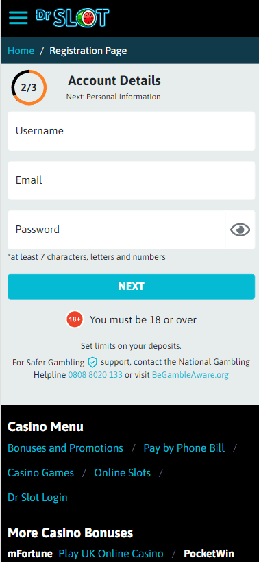 Dr Slot Casino Registration Process Image 2