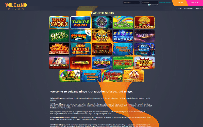 Volcano Bingo Slots Preview