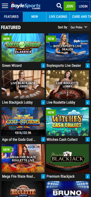 BoyleSports Casino Mobile Preview 1 BoyleSports Casino Mobile Preview 1