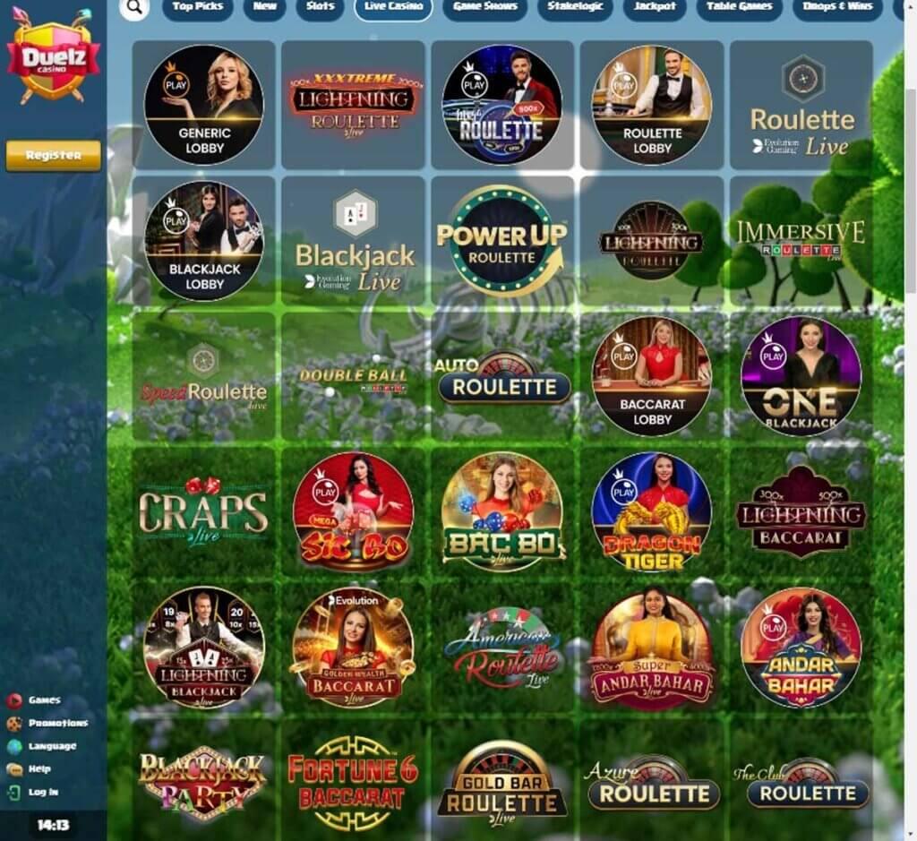 Duelz Casino Desktop preview 1