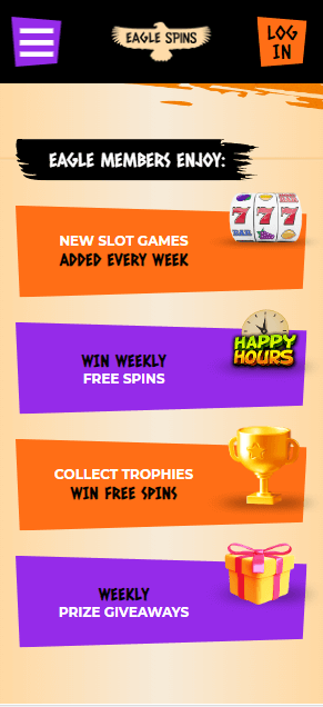 Eagle Spins Casino Mobile Preview 2
