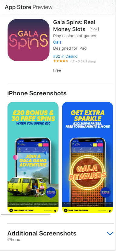 Gala Spins Casino App preview 1