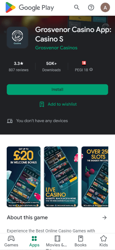 Grosvenor Casino App preview 2 Grosvenor Casino App preview 2