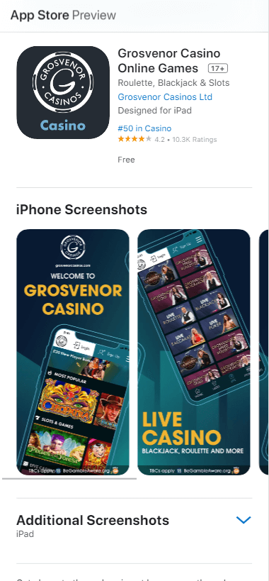 Grosvenor Casino App preview 1 Grosvenor Casino App preview 1