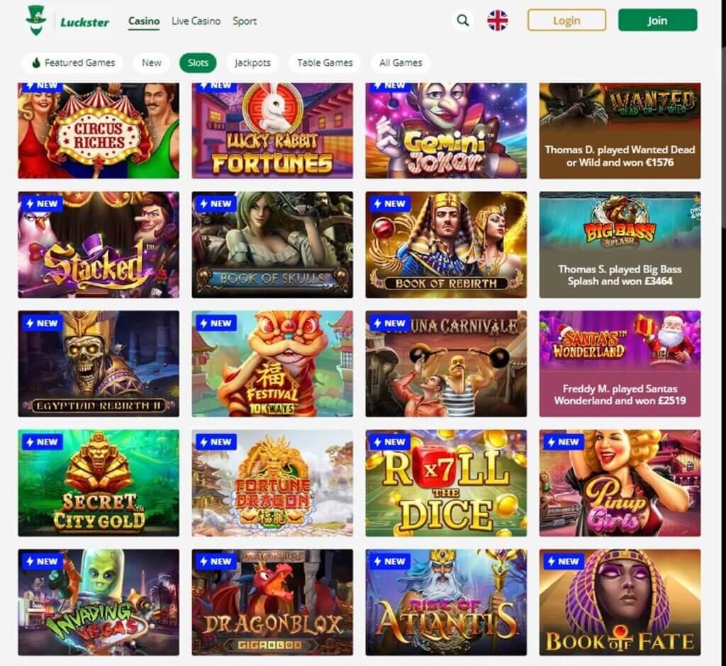 Luckster Casino Desktop preview 1