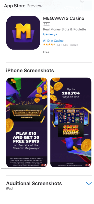 Megaways Casino App preview 1