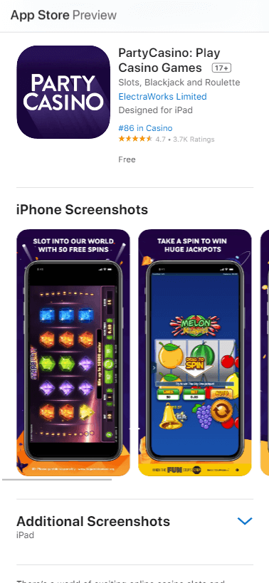 Party Casino App preview 1 Party Casino App preview 1