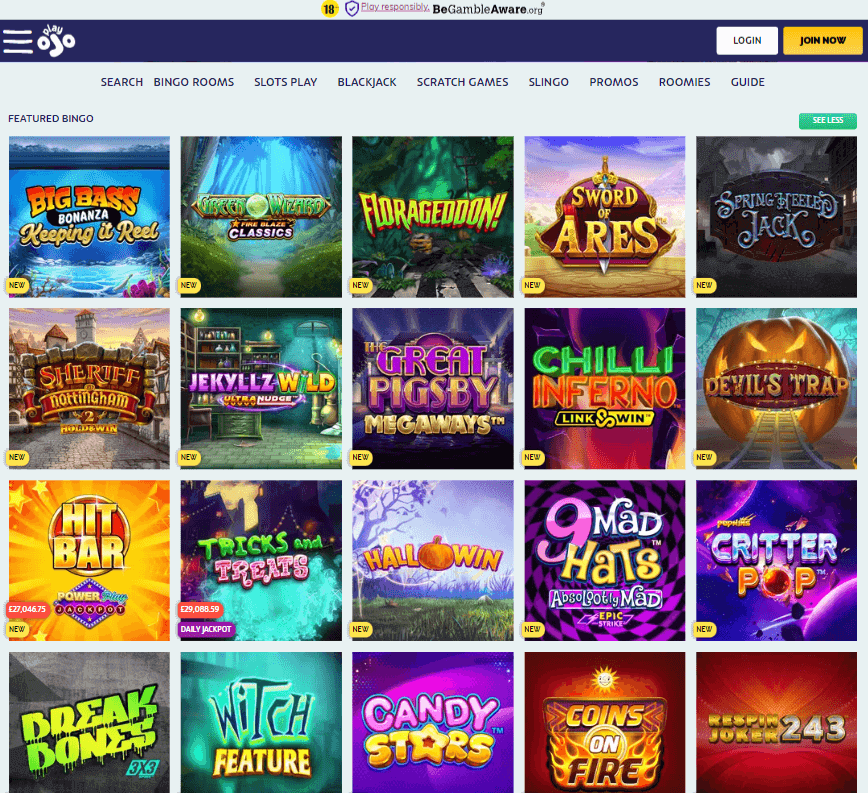 PlayOjo Casino Desktop preview 1 PlayOjo Casino Desktop preview 1