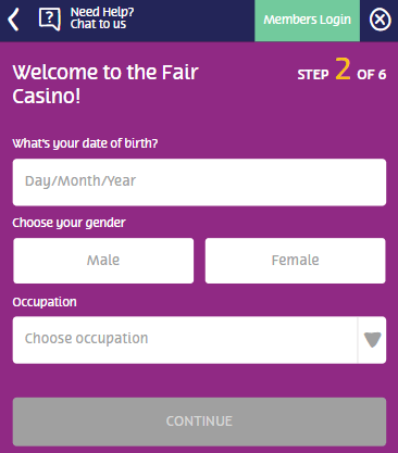 PlayOjo Casino Registration Process Image 2