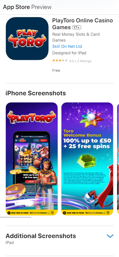 PlayToro Casino App preview 1 PlayToro Casino App preview 1