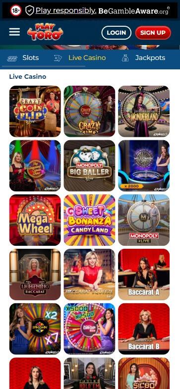 PlayToro Casino Mobile Preview 1 PlayToro Casino Mobile Preview 1
