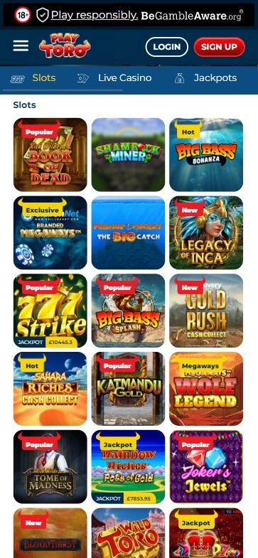 PlayToro Casino Mobile Preview 2 PlayToro Casino Mobile Preview 2