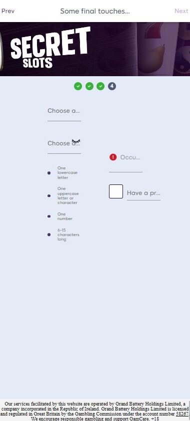 Secret Slots Casino Registration Process Image 1 Secret Slots Casino Registration Process Image 1